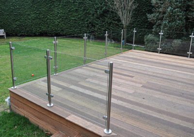 Large decking area with balustrading