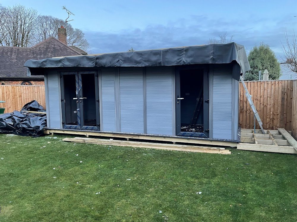 Adding the roof to the garden room